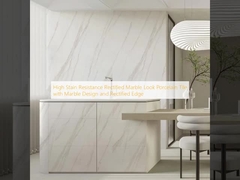 उच्च दाग प्रतिरोध रेक्टिफाइड संगमरमर देखो संगमरमर डिजाइन और रेक्टिफाइड किनारे के साथ चीनी मिट्टी के बरतन टाइल