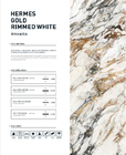 हर्मीस गोल्ड रिम्ड सफेद रंग मार्बल स्लैब टाइल भवन सजावट