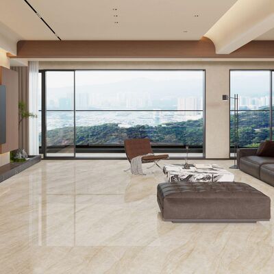 उच्च यातायात क्षेत्रों के लिए 0.2% से कम अवशोषण दर और ठंढ प्रतिरोध के साथ आधुनिक शैली बेज संगमरमर दिखने वाली चीनी मिट्टी की टाइल