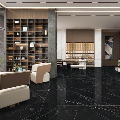 पतली-सेन्ट मोर्टार इंस्टॉलेशन विधि प्रदान करने वाली टिकाऊ संगमरमर लुक पोर्सिलेन टाइल जो लंबे समय तक चलने वाली सतह समाधान प्रदान करती है